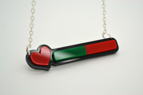 Life Bar Necklace - Laser Cut Acrylic Videogame Jewelry