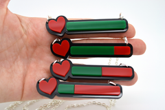 4 Life Bar Friendship Necklaces - Sale Price - Laser Cut Acrylic Videogame Jewelry