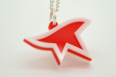 Laser Engraved Mirror's Edge Logo Medallion Necklace - Laser Cut Acrylic Videogame Jewelry