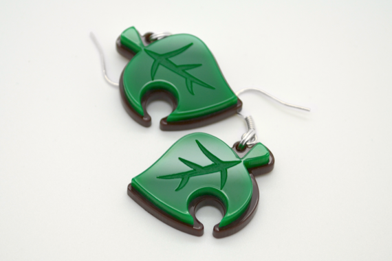 Animal Crossing New Leaf Earrings - Video Games Jewelry - Laser Cut Acrylic