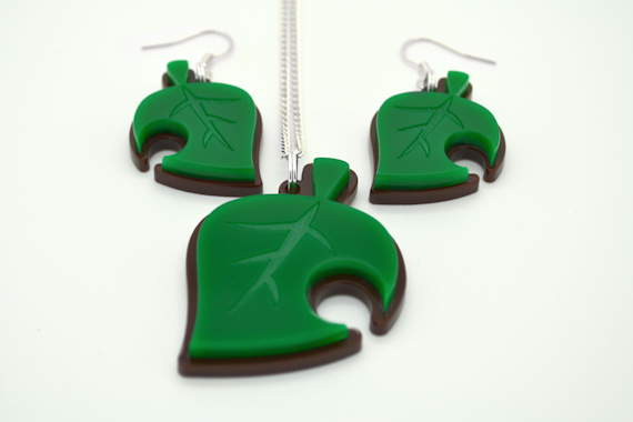 Animal Crossing New Leaf Necklace - VideoGame Jewelry - Laser Cut Acrylic
