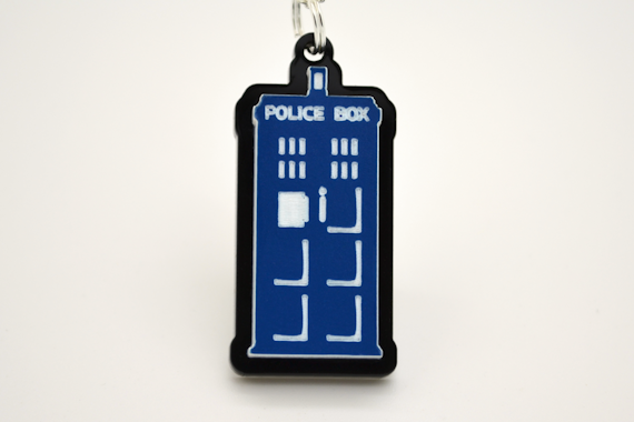 Dr. Who TARDIS Police Box Pendant Necklace - Laser Cut Acrylic