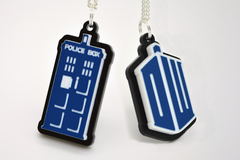 Dr. Who TARDIS Police Box Pendant Necklace - Laser Cut Acrylic
