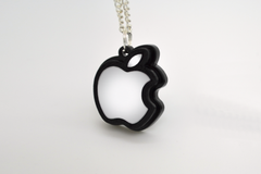 Apple Logo Necklace and Stud Earrings Set - Laser Engraved Acrylic Jewelry