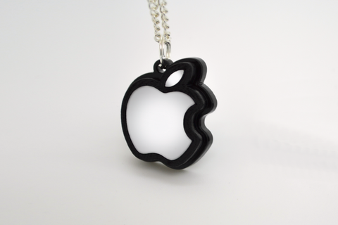 Apple Logo Necklace - Laser Engraved and Laser Cut Acrylic