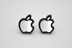 Apple Logo Necklace and Stud Earrings Set - Laser Engraved Acrylic Jewelry