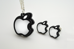 Apple Logo Stud Earrings - Laser Engraved Acrylic
