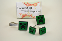 Minecraft Creeper Cuff Links - Laser Cut Acrylic Gaming Men's Wear