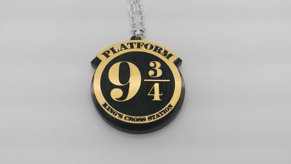 Harry Potter Platform 9 3/4 Laser Engraved Acrylic Necklace - King's Cross Station