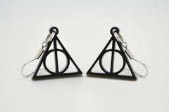 Harry Potter Deathly Hallows Laser Engraved Gold Acrylic Necklace