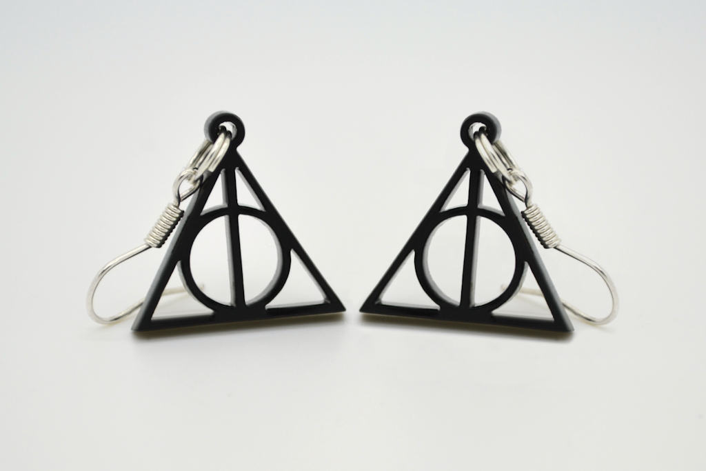 Deathly Hallows Earrings - Laser Cut Acrylic Harry Potter Jewelry