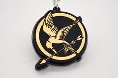 Hunger Games Mockingjay Pin Back - Laser Engraved Gold Acrylic - Bag Pin - Tie Tack - Brooch