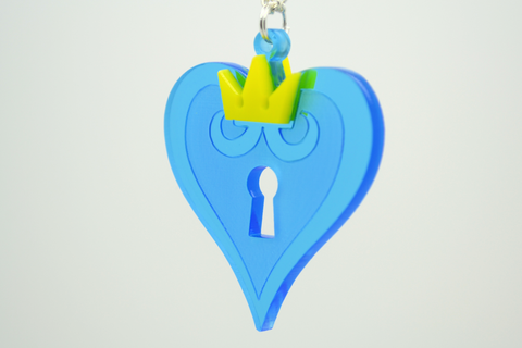 Kingdom Hearts Heart Emblem Necklace - Laser Cut Acrylic Video Game Jewelry