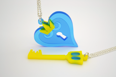 Kingdom Hearts Keyblade Necklace - Laser Cut Acrylic Video Games Jewelry