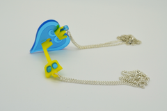 Kingdom Hearts Heart and Keyblade Friendship Necklaces - Acrylic Video Game Jewelry