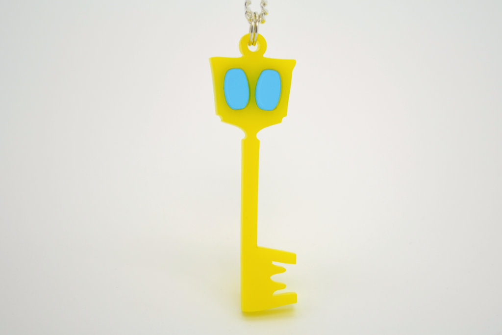 Kingdom Hearts Keyblade Necklace - Laser Cut Acrylic Video Games Jewelry