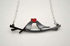 Little Love Birds Laser Cut Acrylic Charm Necklace
