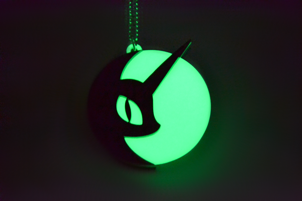 My Little Pony Nightmare Moon Necklace - Glow in the Dark Laser Cut Acrylic