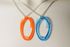 Portal Friendship Necklaces - Orange and Blue Portal Necklaces- GLaDOS
