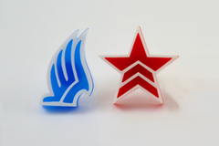 Two Pairs of Mass Effect Stud Earrings - Paragon and Renegade Friendship Pairs - Laser Cut Acrylic