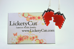 Pixel Heart Friendship Necklaces - Laser Cut Acrylic Best Friend Necklaces