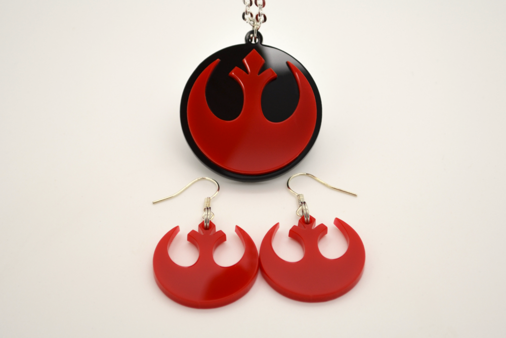Star Wars Rebel Alliance Necklace and Earring Set SWTOR Laser