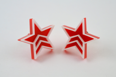 Two Pairs of Mass Effect Stud Earrings - Paragon and Renegade Friendship Pairs - Laser Cut Acrylic