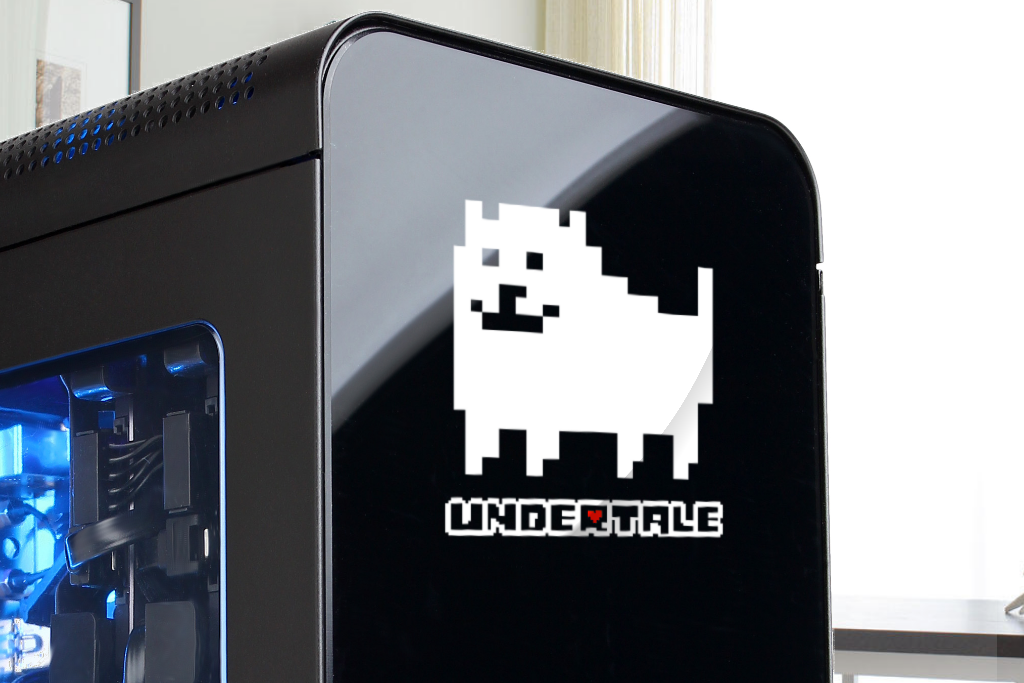 Undertale Logo Annoying Dog Vinyl Decal - Vinyl Sticker - Laptop - Refrigerator - Car Window