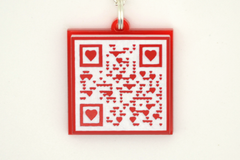 Marriage Proposal QR Code Necklace with Hearts
