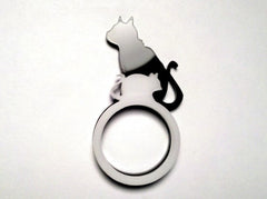 Katz und Maus - Laser Cut Acrylic RingSet - Cat and Mouse
