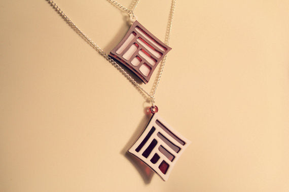 Still Here Wooden Necklace, Laser Cut Letter, Engraved USA Map