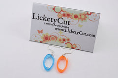 Portal Earrings - Lasercut Acrylic Orange or Blue Portals - GLaDOS