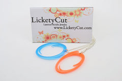 One Orange or Blue Portal Necklace and Earrings Set - Lasercut Acrylic Portal Pendant Necklace and Earrings Set - GLaDOS