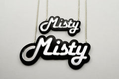 Laser Cut Acrylic Name Necklace - Custom Style and Color