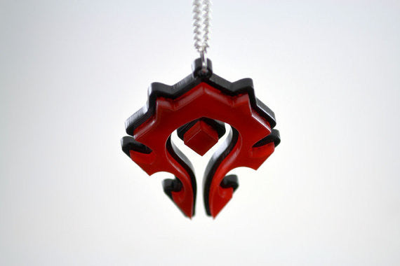 WoW The Horde Symbol Pendant Necklace - Lasercut Stacked Acrylic