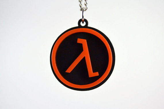 Half Life Lambda Necklace - Laser Cut Acrylic Pendant Necklace