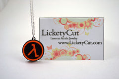 Half Life Lambda Necklace - Laser Cut Acrylic Pendant Necklace