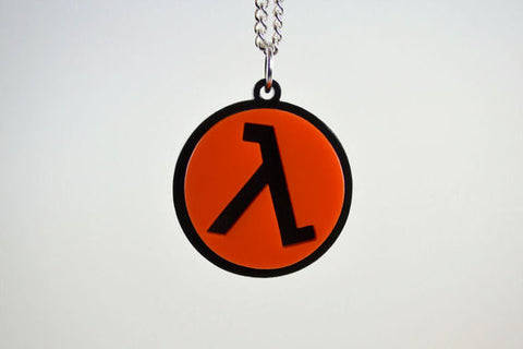 Half Life Lambda Cutout Necklace Limited Time SALE PRICE - Laser Cut Acrylic Pendant Necklace