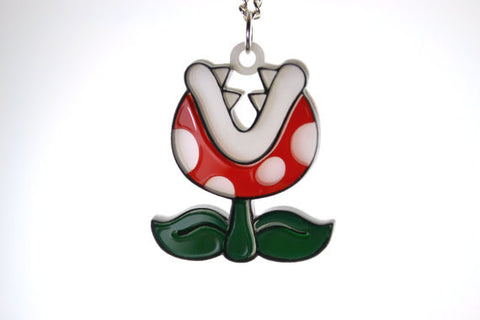 Piranha Plant Laser Cut Acrylic Gaming Necklace