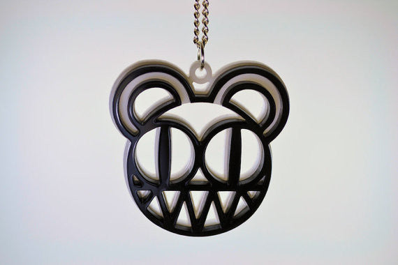 Radiohead Death Bear Laser Cut Acrylic Pendant Necklace