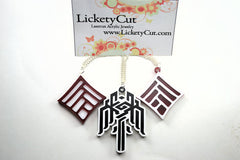 Pair of Dragon Age Friendship Necklaces - DA2 Laser Cut Acrylic Gaming Jewelry