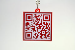 MECARD QR Code Necklace - Your Name - Cellphone - Email - URL