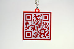 Laser Cut Acrylic Custom QR Code Necklace - Personalized URL Web Address Cell Number SMS or Message
