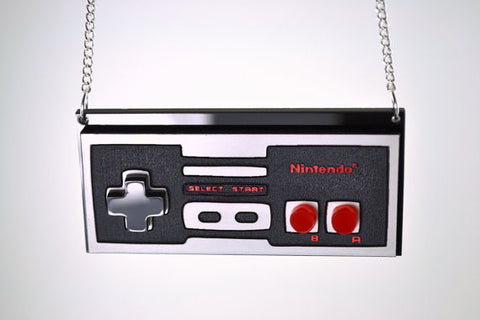 Classic NES Controller - Laser Cut Stacked Acrylic Pendant Necklace