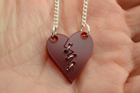 My Mended Heart Laser Cut Acrylic Necklace