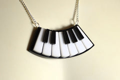 Piano Keys Pendant Necklace - Laser Cut Acrylic Keyboard