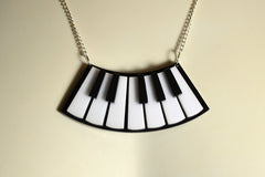 Piano Keys Pendant Necklace - Laser Cut Acrylic Keyboard