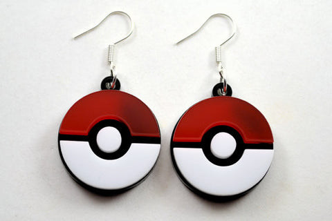 Pokemon Pokeball Laser Cut Acrylic Earrings