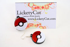 Pokemon Pokeball Laser Cut Acrylic Earrings