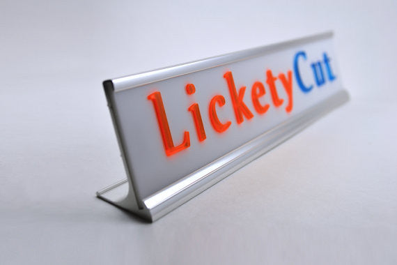 Custom Desk Name Plate - Choose Your Words Font and Color - Laser Cut Acrylic